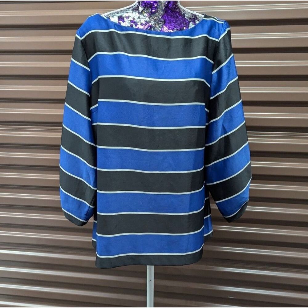 Banana Republic Women's Large Oversized Striped 3/4 Sleeve Blouse